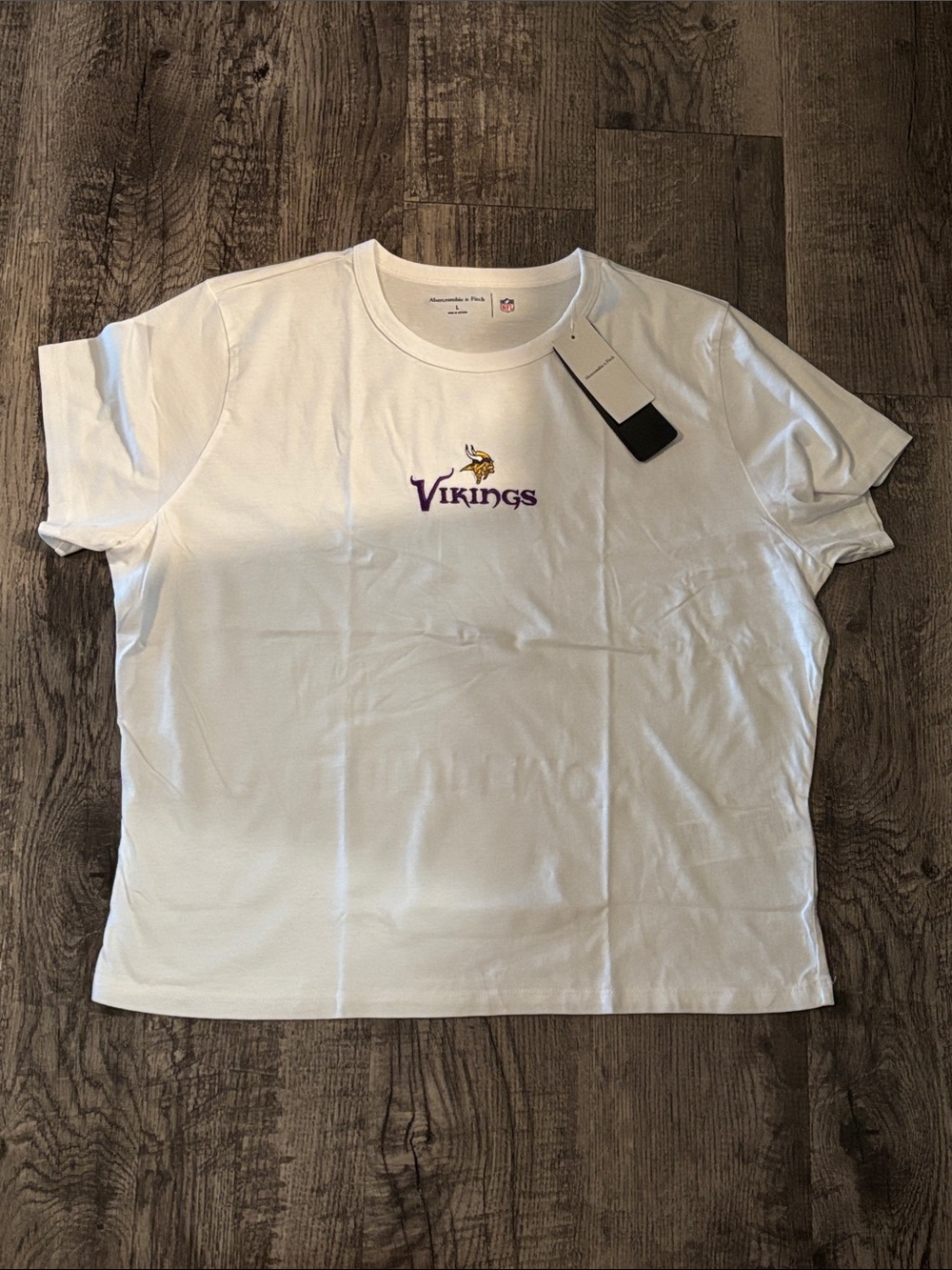 Abercrombie & Fitch Minnesota Vikings Embroidered Tee - White - Size Large